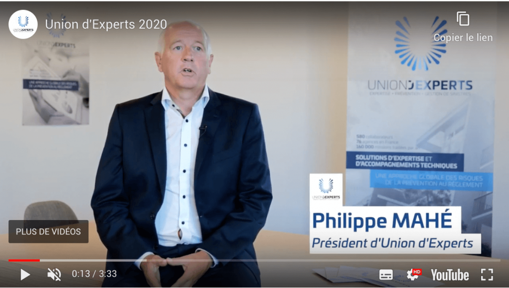 Union d'experts expertise d’assurance, de gestion de sinistres et de prévention des risques Saint Avertin Centre val de Loire - Interview de notre Président Philippe MAHÉ